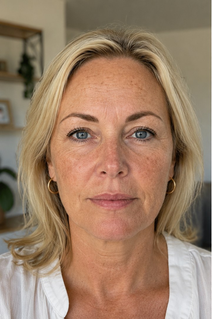Reduces visible fine lines — before